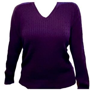Kim Rogers V-neck Cable Knit Sweater